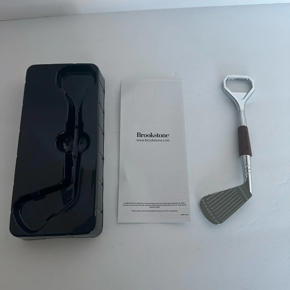 Brookstone Golf Club quality nickel plated bottle opener for Golf Enthusiasts